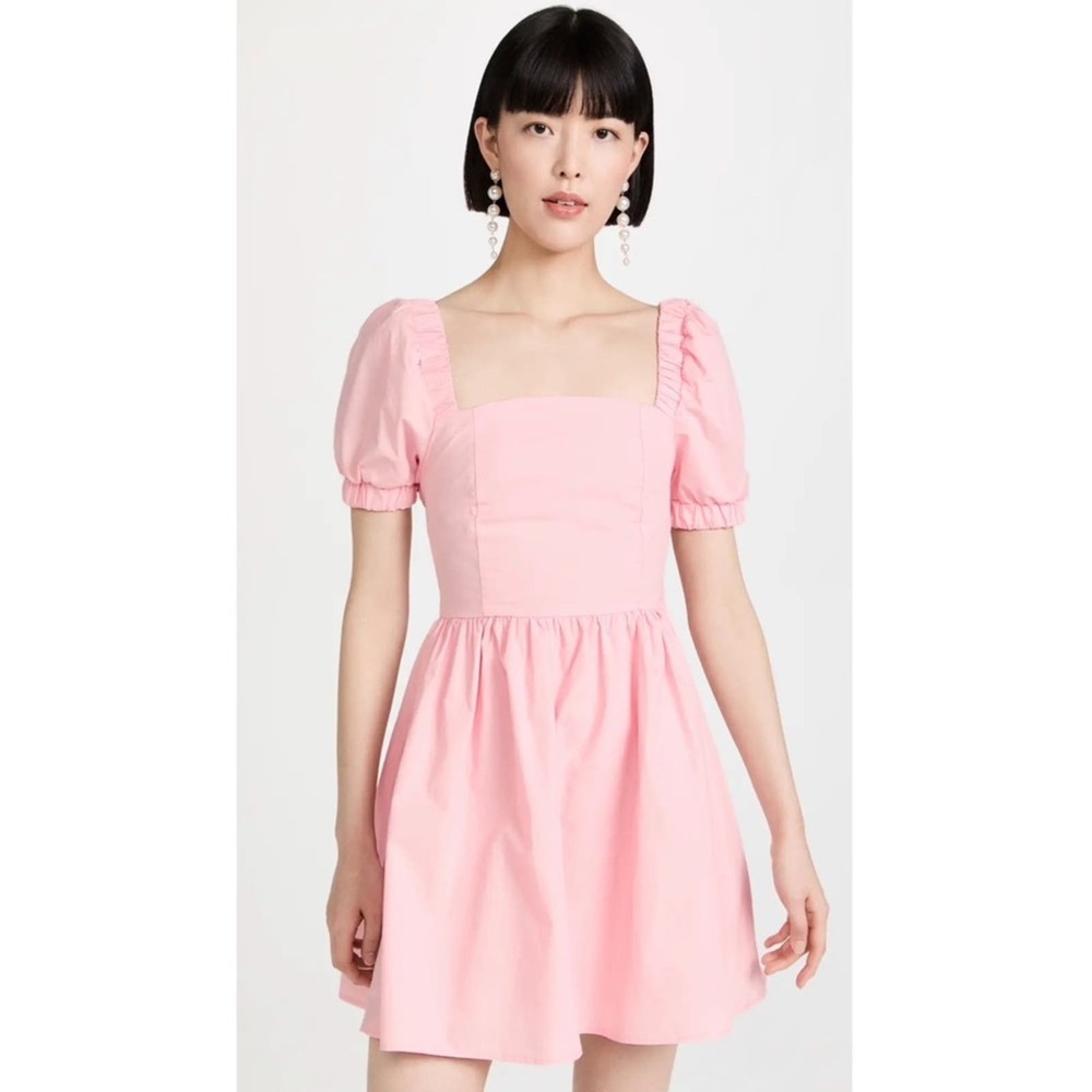 INTERMIX Pink Puff Sleeve Mini Dress